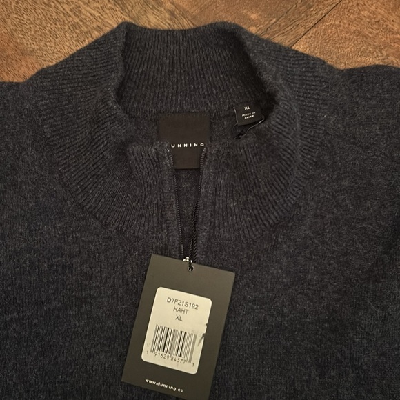 Dunning Golf-Altec Lagmore Quarter Zip-Merino Wool Cashmerere Blend-Charcoal-XL - Picture 2 of 4